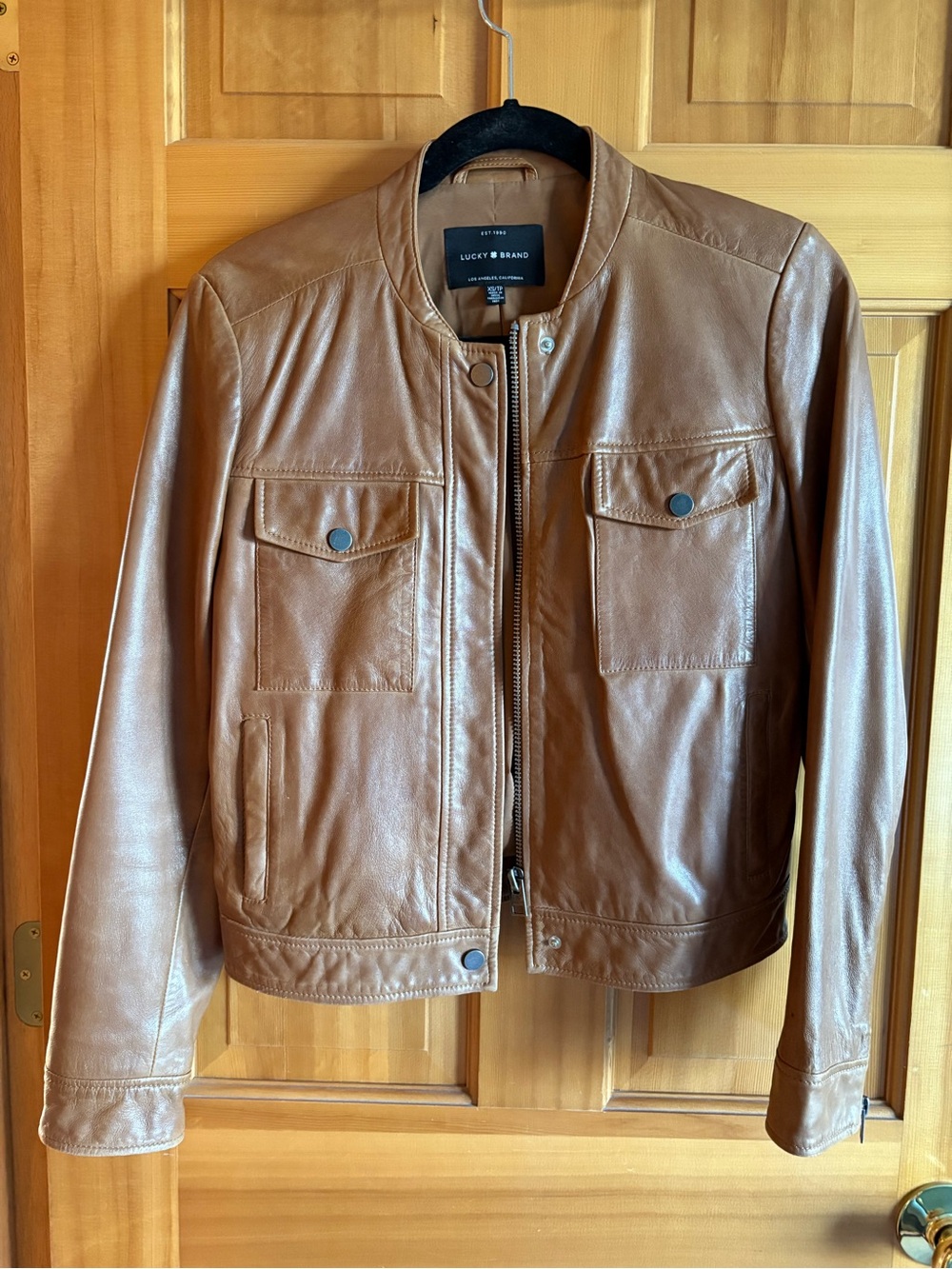 Lucky Brand Zip Front Leather Jacket